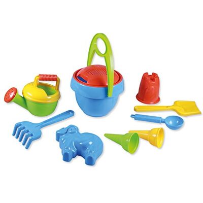 Lena 5420 Happy Sand Spielset Jungs I, Sandspielzeug mit 10 Teilen für Kinder ab 2 Jahren, Strandspielzeug mit Eimer, Sieb, Schaufel, Rechen, Gießer, Eislöffel, 2 Eistüten und 2 Formen, Mehrfarbig Lena 5420 Happy Sand Spielset Jungs I, Sandspielzeug mit 10 Teilen für Kinder ab 2 Jahren, Strandspielzeug mit Eimer, Sieb, Schaufel, Rechen, Gießer, Eislöffel, 2 Eistüten und 2 Formen, Mehrfarbig