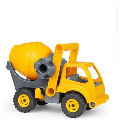 LENA 04215 Actives Betonmischer, 28 cm, Sandkasten Spielzeug ab 2 Jahren Robuster gelber Mischer mit beweglicher Mischtrommel, Holzgeruch durch Holzanteil LENA 04215 Actives Betonmischer, 28 cm, Sandkasten Spielzeug ab 2 Jahren Robuster gelber Mischer mit beweglicher Mischtrommel, Holzgeruch durch Holzanteil