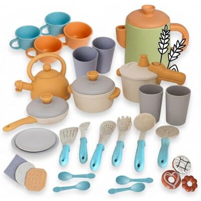 alldoro Kaffeeservice mit Koch- & Geschirrset für Kinderküche, 21-teilig Spielküchen-Zubehör aus Kunststoff, Kaffeegeschirr für Kinderzimmer, Spielküche, Matschküche, Sandspielzeug & Puppengeschirr alldoro Kaffeeservice mit Koch- & Geschirrset für Kinderküche, 21-teilig Spielküchen-Zubehör aus Kunststoff, Kaffeegeschirr für Kinderzimmer, Spielküche, Matschküche, Sandspielzeug & Puppengeschirr