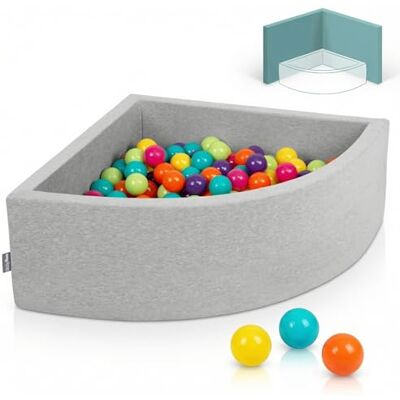 KiddyMoon Eckiges Viertel Bällebad 90x30 cm mit 200 Bälle 7 cm Schaumstoff Bällepool für Baby und Kleinkinder Hellgrau: Hgrün Gelb Türkis Orange Dpink Violett KiddyMoon Eckiges Viertel Bällebad 90x30 cm mit 200 Bälle 7 cm Schaumstoff Bällepool für Baby und Kleinkinder Hellgrau: Hgrün Gelb Türkis Orange Dpink Violett