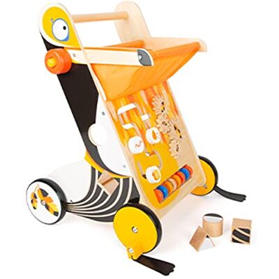small foot Lauflernwagen Tukan aus Holz mit Bremssystem und vielseitigen Spielmöglichkeiten, für Kinder ab 1 Jahr, 11737 small foot Lauflernwagen Tukan aus Holz mit Bremssystem und vielseitigen Spielmöglichkeiten, für Kinder ab 1 Jahr, 11737