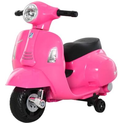 HOMCOM Elektro Motorrad Kinder VESPA 6V Elektromotorrad 1,5-3 Jahren Rosa Abnehmbare Stützrädern Scheinwerfer, Kindermotorrad mit Hupe 3km/h Motorrad für Kinder HOMCOM Elektro Motorrad Kinder VESPA 6V Elektromotorrad 1,5-3 Jahren Rosa Abnehmbare Stützrädern Scheinwerfer, Kindermotorrad mit Hupe 3km/h Motorrad für Kinder