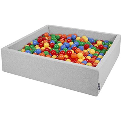 KiddyMoon Großes Bällebad Quadrat 120 x 120 x 30 cm mit 300 Bällen 7 cm Weiches und Sicheres Spielzeug Ballgrube Abnehmbarer Bezug Waschbar KiddyMoon Großes Bällebad Quadrat 120 x 120 x 30 cm mit 300 Bällen 7 cm Weiches und Sicheres Spielzeug Ballgrube Abnehmbarer Bezug Waschbar
