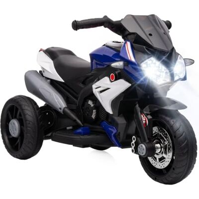 HOMCOM Elektro Kindermotorrad mit Musik für 3-5 Jahre 3 km/h Blau+Weiß Scheinwerfer, Elektromotorrad, Kindermotorrad, Max. 25 kg HOMCOM Elektro Kindermotorrad mit Musik für 3-5 Jahre 3 km/h Blau+Weiß Scheinwerfer, Elektromotorrad, Kindermotorrad, Max. 25 kg
