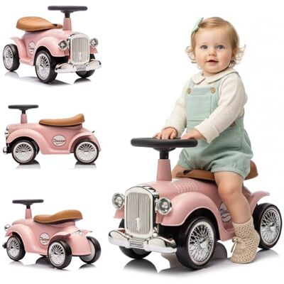 sun baby Rutschauto ab 1 Jahr Retro Classic, Rutschauto Indoor, Auto Kinder, Baby Auto, Gehhilfe mit Horn (Rosa) sun baby Rutschauto ab 1 Jahr Retro Classic, Rutschauto Indoor, Auto Kinder, Baby Auto, Gehhilfe mit Horn (Rosa)