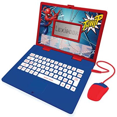 Lexibook , Spider-Man, zweisprachiger Lerncomputer, Französisch/Niederländisch, Spielzeug für Kinder mit 124 Aktivitäten zum Lernen, Spaß und Klavierspielen, Rot/Blau, JC598SPi10 Lexibook , Spider-Man, zweisprachiger Lerncomputer, Französisch/Niederländisch, Spielzeug für Kinder mit 124 Aktivitäten zum Lernen, Spaß und Klavierspielen, Rot/Blau, JC598SPi10