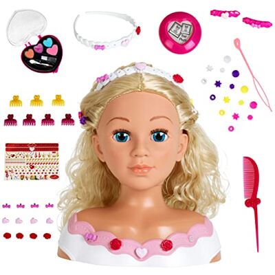 Theo Klein 5242 Princess Coralie Schmink- u. Frisierkopf "Rose", Mit Haarschmuck und Kosmetik , Spielzeug für Kinder ab 3 Jahren Theo Klein 5242 Princess Coralie Schmink- u. Frisierkopf "Rose", Mit Haarschmuck und Kosmetik , Spielzeug für Kinder ab 3 Jahren