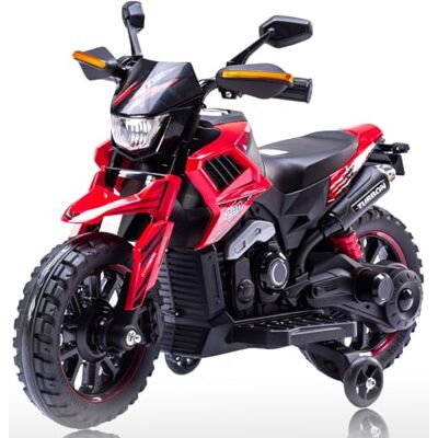 Playhouse Kinder Elektro Motorrad Cross, Ledersitz, Rot und Weiß Kinderauto Kinderfahrzeug (Rot) Playhouse Kinder Elektro Motorrad Cross, Ledersitz, Rot und Weiß Kinderauto Kinderfahrzeug (Rot)