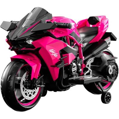 Playhouse Kinder Elektro Motorrad H2R, Ledersitz, Eva Räder, 12V 9ah Kinderauto Kinderfahrzeug (Rosa) Playhouse Kinder Elektro Motorrad H2R, Ledersitz, Eva Räder, 12V 9ah Kinderauto Kinderfahrzeug (Rosa)