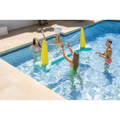Intex Pool Game Aufblasbares Wasserballspiel Volleyballnetz (Pool Volleyball Spiel + Floating Hoops Spiel) Intex Pool Game Aufblasbares Wasserballspiel Volleyballnetz (Pool Volleyball Spiel + Floating Hoops Spiel)