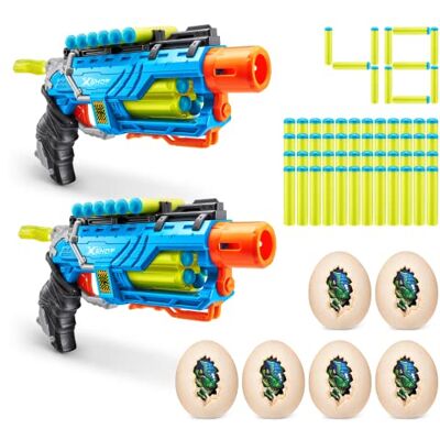 XSHOT X-Shot Dino Attack Dino Striker Schaumstoffdart-Blaster 2er Pack (6 mittlere Dino-Eier, 48 Darts) XSHOT X-Shot Dino Attack Dino Striker Schaumstoffdart-Blaster 2er Pack (6 mittlere Dino-Eier, 48 Darts)