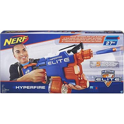 NERF N-Strike Elite Hyper-Fire halbautomatischer Spielzeugblaster, mit Trommelmagazin NERF N-Strike Elite Hyper-Fire halbautomatischer Spielzeugblaster, mit Trommelmagazin