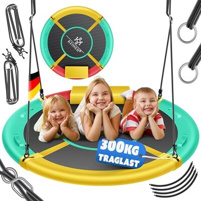 KESSER ® Nestschaukel Tellerschaukel Hängeschaukel Rundschaukel Ø 120cm Schaukel bis 300kg belastbar mit Kissen & 4 Griffen verstellbar Kinderschaukel Indoor & Outdoor für Kinder & Erwachsene Tropical KESSER ® Nestschaukel Tellerschaukel Hängeschaukel Rundschaukel Ø 120cm Schaukel bis 300kg belastbar mit Kissen & 4 Griffen verstellbar Kinderschaukel Indoor & Outdoor für Kinder & Erwachsene Tropical