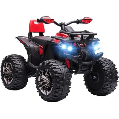 HOMCOM Elektro Quad für Kinder 12V 10Ah mit 2 Motor für 3-5 Jahre Rot Kinder Quad, Vorwärts-, Rückwärtsfunktion, USB-Anschluss, MP3-Musikplayer, Kinderfahrzeug mit Scheinwerfer, 3-8 km/h HOMCOM Elektro Quad für Kinder 12V 10Ah mit 2 Motor für 3-5 Jahre Rot Kinder Quad, Vorwärts-, Rückwärtsfunktion, USB-Anschluss, MP3-Musikplayer, Kinderfahrzeug mit Scheinwerfer, 3-8 km/h