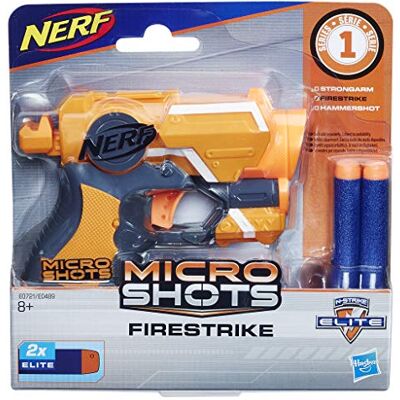 NERF MicroShots FireStrike, Klassiker-Blaster im Mikroformat NERF MicroShots FireStrike, Klassiker-Blaster im Mikroformat