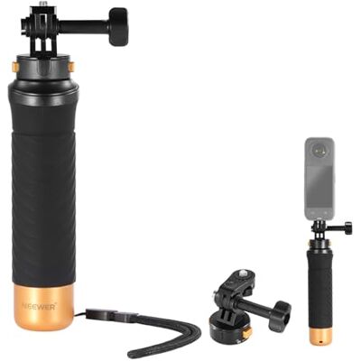 NEEWER Schwimmender Handgriff für Action Kameras mit Schnellwechselhalterung, 1/4" Schraube, Handschlaufe, Handhalterung und Unterwassergriff Zubehörset kompatibel mit GoPro Insta360 DJI, GP23 NEEWER Schwimmender Handgriff für Action Kameras mit Schnellwechselhalterung, 1/4" Schraube, Handschlaufe, Handhalterung und Unterwassergriff Zubehörset kompatibel mit GoPro Insta360 DJI, GP23