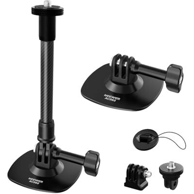 NEEWER Flexibel Helmhalterung mit Verlängerungsstange für Action Cam, AC060 Kompatibel mit Insta360 GoPro DJI, Klebend Action Kamera Halterung Basis Adapter für POV Video, Streaming, für 1/4" Zubehör NEEWER Flexibel Helmhalterung mit Verlängerungsstange für Action Cam, AC060 Kompatibel mit Insta360 GoPro DJI, Klebend Action Kamera Halterung Basis Adapter für POV Video, Streaming, für 1/4" Zubehör