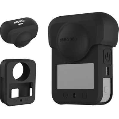 NEEWER Silikon Objektivdeckel und Schutzgehäuse für Osmo 360, rutschfeste weiche stabile Kratzfeste, spritzwassergeschützte, tragbare Schutzhülle kompatibel mit DJI OSMO 360 Action Cam, AC044 NEEWER Silikon Objektivdeckel und Schutzgehäuse für Osmo 360, rutschfeste weiche stabile Kratzfeste, spritzwassergeschützte, tragbare Schutzhülle kompatibel mit DJI OSMO 360 Action Cam, AC044
