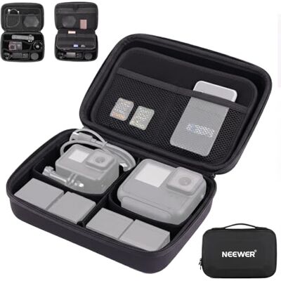 NEEWER Tragetasche für Action Cam und Zubehör, spritzwassergeschützte Aufbewahrungstasche mit DIY Trennwänden Netztaschen kompatibel mit GoPro DJI Osmo 360 Action 5 Pro Pocket 3 Objektiv, PB27 NEEWER Tragetasche für Action Cam und Zubehör, spritzwassergeschützte Aufbewahrungstasche mit DIY Trennwänden Netztaschen kompatibel mit GoPro DJI Osmo 360 Action 5 Pro Pocket 3 Objektiv, PB27
