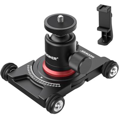 NEEWER Kamera Slider Dolly mit Kugelkopf und Handyklemme, 4 Räder, SD001 Tisch Dolly manueller Skater 360° Panorama kompatibel mit DSLR Video Camcorder GoPro kompatibel mit iPhone Android Smartphone NEEWER Kamera Slider Dolly mit Kugelkopf und Handyklemme, 4 Räder, SD001 Tisch Dolly manueller Skater 360° Panorama kompatibel mit DSLR Video Camcorder GoPro kompatibel mit iPhone Android Smartphone