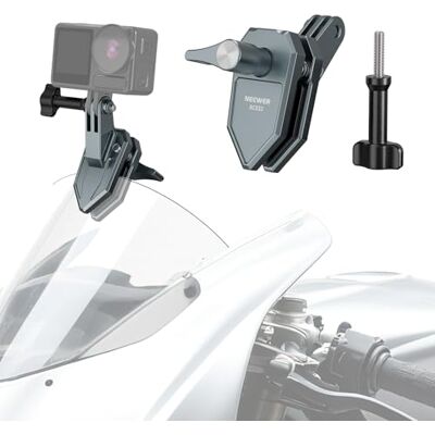 NEEWER Motorrad Windschutzscheibe Action Kamera Klemmhalterung, AC032 Clip aus Alulegierung, 3 poliger Adapter, kompatibel mit GoPro Hero 13 12 DJI Action 6 Osmo 360 Insta360 Ace Pro Adapter NEEWER Motorrad Windschutzscheibe Action Kamera Klemmhalterung, AC032 Clip aus Alulegierung, 3 poliger Adapter, kompatibel mit GoPro Hero 13 12 DJI Action 6 Osmo 360 Insta360 Ace Pro Adapter