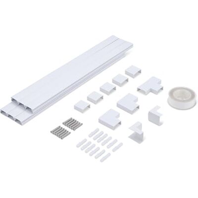 Amazon Kabelkanal für Kabelmanagement, Werkzeuglose Wandmontage, Lackierbar, 6 Kanäle, 238,8cm, Weiß, für Zuhause und Büro Amazon Kabelkanal für Kabelmanagement, Werkzeuglose Wandmontage, Lackierbar, 6 Kanäle, 238,8cm, Weiß, für Zuhause und Büro