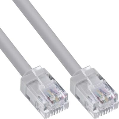 InLine RJ12 Modular-Rundkabel, 6P6C, AWG26, Kupferleiter, grau, 15 m 6-adrig voll belegt, Rundkabel, reine Kupferleiter, vergossene RJ12-Stecker, zuverlässige Signalübertragung InLine RJ12 Modular-Rundkabel, 6P6C, AWG26, Kupferleiter, grau, 15 m 6-adrig voll belegt, Rundkabel, reine Kupferleiter, vergossene RJ12-Stecker, zuverlässige Signalübertragung