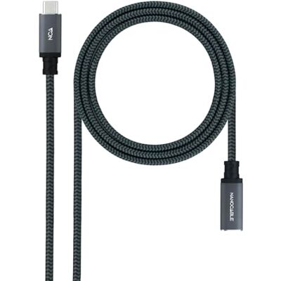 NANOCABLE Nano Cable 10.01.4501-L150-COMB USB 3.2 Gen2X2 Kabel, 100 W, 4K/60 Hz, USB-C/M-USB-C/H, Schwarz/Grau, 1,5 m NANOCABLE Nano Cable 10.01.4501-L150-COMB USB 3.2 Gen2X2 Kabel, 100 W, 4K/60 Hz, USB-C/M-USB-C/H, Schwarz/Grau, 1,5 m