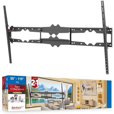 Barkan TV Wandhalterung, 55-115 Zoll Neigbare Fernseher TV Halterung, hält bis 120Kg, Patentierter, OLED Fernseher Halterung, Max. VESA 1200X600 Barkan TV Wandhalterung, 55-115 Zoll Neigbare Fernseher TV Halterung, hält bis 120Kg, Patentierter, OLED Fernseher Halterung, Max. VESA 1200X600