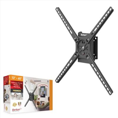 Barkan TV Drehbare Hoch und Querformat Wandhalterung, 13-65 Zoll flach & Curved Fernseher TV Halterung, hält bis 36Kg, patentiert automatische Sperre, für LED OLED LCD, Max. VESA 400x400 Barkan TV Drehbare Hoch und Querformat Wandhalterung, 13-65 Zoll flach & Curved Fernseher TV Halterung, hält bis 36Kg, patentiert automatische Sperre, für LED OLED LCD, Max. VESA 400x400