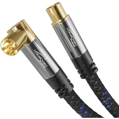 KabelDirekt – 4K TV-Antennenkabel 90° – 7,5m – Nylon, Winkelbuchse/Stecker KabelDirekt – 4K TV-Antennenkabel 90° – 7,5m – Nylon, Winkelbuchse/Stecker