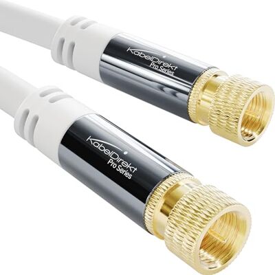 KabelDirekt – 4K SAT TV-Kabel (Koax) – 3m – F-Stecker, Weiß – für DVB-S2 KabelDirekt – 4K SAT TV-Kabel (Koax) – 3m – F-Stecker, Weiß – für DVB-S2