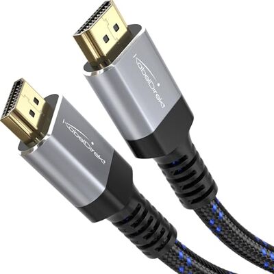 KabelDirekt – 4K HDMI-Kabel – 12,5m – Nylon, Metall – für PS5 KabelDirekt – 4K HDMI-Kabel – 12,5m – Nylon, Metall – für PS5