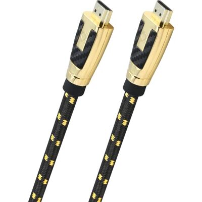 Oehlbach Carb Connect Ultra High Speed HDMI 2.1 Kabel 48 Gbps, 8K/60Hz, 4K/120Hz, monokristallines HPOCC® Kupfer, 24kt vergoldete Kontakte, 4-fach Abschirmung, Vollmetallstecker, Gewebemantel 12m Oehlbach Carb Connect Ultra High Speed HDMI 2.1 Kabel 48 Gbps, 8K/60Hz, 4K/120Hz, monokristallines HPOCC® Kupfer, 24kt vergoldete Kontakte, 4-fach Abschirmung, Vollmetallstecker, Gewebemantel 12m