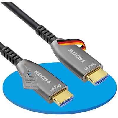 Sonero ® 8K-HDMI 2.1 Kabel, Glasfaser-Hybrid-Kabel, Auflösung bis 8K 60 Hz (7680 x 4320) / 4K 120Hz (3840 × 2160), HDCP 2.2 Unterstützug, anthrazit, 25 Meter Sonero ® 8K-HDMI 2.1 Kabel, Glasfaser-Hybrid-Kabel, Auflösung bis 8K 60 Hz (7680 x 4320) / 4K 120Hz (3840 × 2160), HDCP 2.2 Unterstützug, anthrazit, 25 Meter