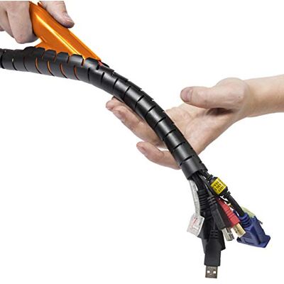 D-line CZ252.5B Flexibler Kabelkanal, Optimale Kabelordnung mit dem Kabelschutzschlauch Länge 2,5m, Durchmesser 25mm Schwarz D-line CZ252.5B Flexibler Kabelkanal, Optimale Kabelordnung mit dem Kabelschutzschlauch Länge 2,5m, Durchmesser 25mm Schwarz