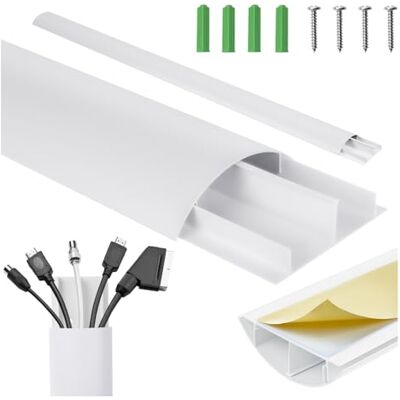 Maclean Aluminium-Kabelkanal 750x62x20mm Halbrundprofil für HDMI Audio LAN Inklusive Montagezubehör Zur Wand- & Bodenverlegung Zweiteiliges System (Weiß, 62x20x750mm) Maclean Aluminium-Kabelkanal 750x62x20mm Halbrundprofil für HDMI Audio LAN Inklusive Montagezubehör Zur Wand- & Bodenverlegung Zweiteiliges System (Weiß, 62x20x750mm)