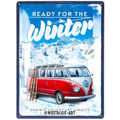 ART Retro Blechschild, 30 x 40 cm, VW Bulli – Ready for the Winter – Volkswagen Bus Geschenk-Idee, Original Lizenzprodukt (OLP), aus Metall, Vintage Design, Blechschilder Sprüche ART Retro Blechschild, 30 x 40 cm, VW Bulli – Ready for the Winter – Volkswagen Bus Geschenk-Idee, Original Lizenzprodukt (OLP), aus Metall, Vintage Design, Blechschilder Sprüche