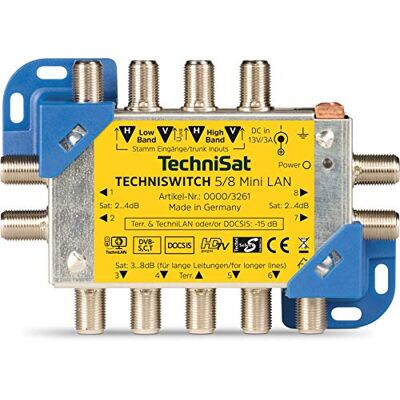 TechniSat TECHNISWITCH 5/8 MINI LAN, Multischalter / Satverteiler inkl. LAN für 8 Teilnehmer, 100m Entfernung überbrückbar, inkl. DOCSIS-Signal-Übertragung TechniSat TECHNISWITCH 5/8 MINI LAN, Multischalter / Satverteiler inkl. LAN für 8 Teilnehmer, 100m Entfernung überbrückbar, inkl. DOCSIS-Signal-Übertragung