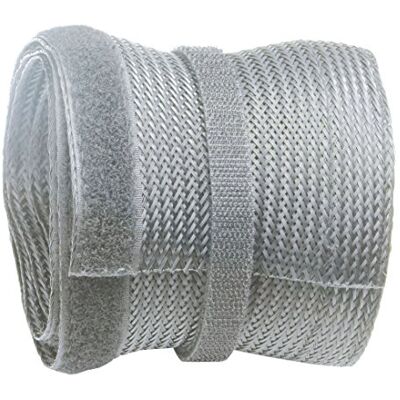 RICOO Kabelkanal flach grau Z9135G-5 500 cm x 13,5 cm Kabel Kanal mit Klettverschluss Flexibler Kabelschlauch für Kabelmanagement & Kabelführung am Schreibtisch oder TV wiederverschlußbar Kabelkanäle RICOO Kabelkanal flach grau Z9135G-5 500 cm x 13,5 cm Kabel Kanal mit Klettverschluss Flexibler Kabelschlauch für Kabelmanagement & Kabelführung am Schreibtisch oder TV wiederverschlußbar Kabelkanäle