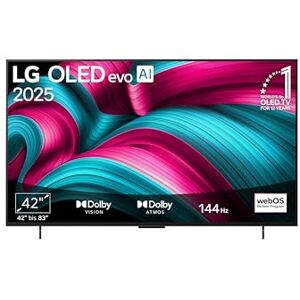 LG OLED42C5ELB, 42 Zoll (106 cm), 4K OLED evo AI TV, α9 Gen8 Prozessor, webOS 25, 120Hz (VRR bis zu 144Hz), Modelljahr 2025 LG OLED42C5ELB, 42 Zoll (106 cm), 4K OLED evo AI TV, α9 Gen8 Prozessor, webOS 25, 120Hz (VRR bis zu 144Hz), Modelljahr 2025