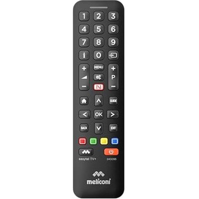 Meliconi Easytel TV+ Universalfernbedienung für TV und Smart-TV, Direkter Zugriff auf HOME und Netflix, Kindermodus, Einfache Programmierung Meliconi Easytel TV+ Universalfernbedienung für TV und Smart-TV, Direkter Zugriff auf HOME und Netflix, Kindermodus, Einfache Programmierung