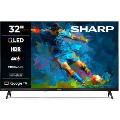 Sharp 32HF3365E – Google TV, 32" HD, Rahmenlos, 60 Hz, QLED, Google Assistant mit Mikrofon, Audio 2x8 W, Chromecast, Bluetooth, HDMI x3, USB x2, Farbe: Schwarz Sharp 32HF3365E – Google TV, 32" HD, Rahmenlos, 60 Hz, QLED, Google Assistant mit Mikrofon, Audio 2x8 W, Chromecast, Bluetooth, HDMI x3, USB x2, Farbe: Schwarz