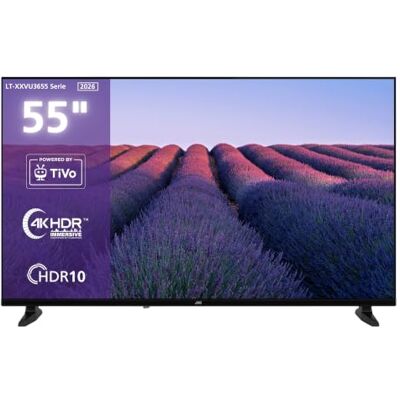 JVC LT-55VU3655 Fernseher 55 Zoll Smart TV (139 cm) mit 4K UHD Auflösung powered by TiVo Dolby Vision HDR HDMI 2.1 ALLM Dolby Audio Frameless Design Triple-Tuner DVB-C/-S2/-T2 2026 JVC LT-55VU3655 Fernseher 55 Zoll Smart TV (139 cm) mit 4K UHD Auflösung powered by TiVo Dolby Vision HDR HDMI 2.1 ALLM Dolby Audio Frameless Design Triple-Tuner DVB-C/-S2/-T2 2026