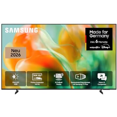 Samsung Mini LED M80H 4K 75 Zoll (189 cm), UHD Fernseher, Mini LED HDR für beeindruckende Details, Motion Xcelerator 144Hz, AI Fußballmodus, Dynamik Sound Pack, AI Companion für deine Fragen, Smart TV Samsung Mini LED M80H 4K 75 Zoll (189 cm), UHD Fernseher, Mini LED HDR für beeindruckende Details, Motion Xcelerator 144Hz, AI Fußballmodus, Dynamik Sound Pack, AI Companion für deine Fragen, Smart TV