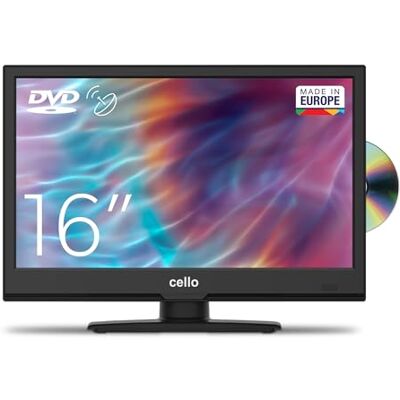 Cello C1620FS 16 Zoll (41 cm Diagonale) Nicht-Smart-Fernseher, einfach zu bedienen – Full HD-Bildschirm mit integriertem DVD-Player, DVBT2 S2 Triple-Tuner, Modell 2021 Cello C1620FS 16 Zoll (41 cm Diagonale) Nicht-Smart-Fernseher, einfach zu bedienen – Full HD-Bildschirm mit integriertem DVD-Player, DVBT2 S2 Triple-Tuner, Modell 2021