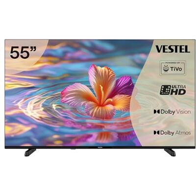Vestel Fernseher 55 Zoll Smart TV Powered by TiVo, 4K UHD Fernseher mit Dolby Vision HDR, Dolby Atmos und integriertem Triple-Tuner, LED TV 55UT9740 schwarz Vestel Fernseher 55 Zoll Smart TV Powered by TiVo, 4K UHD Fernseher mit Dolby Vision HDR, Dolby Atmos und integriertem Triple-Tuner, LED TV 55UT9740 schwarz