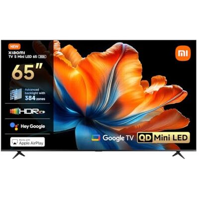 Xiaomi TV S Mini LED 65 Zoll (165 cm), QLED Mini LED TV, 4K UHD, HDR10+ Smart TV with Google TV, HDR10+, Triple Tuner, DVB T2, 60Hz with 120Hz Game Boost Mode, MEMC, Dolby Audio, Airplay 3 Xiaomi TV S Mini LED 65 Zoll (165 cm), QLED Mini LED TV, 4K UHD, HDR10+ Smart TV with Google TV, HDR10+, Triple Tuner, DVB T2, 60Hz with 120Hz Game Boost Mode, MEMC, Dolby Audio, Airplay 3