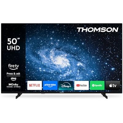 Thomson 50 Zoll (126 cm) 4K UHD Smart Fire TV, Alexa-Sprachsteuerung, Triple-Tuner (DVB-T/T2/C/S/S2), Dolby Vision, Dolby Atmos, HDR10, AirPlay, HDMI 2.1, WLAN, Bluetooth, 50UF4S35 Thomson 50 Zoll (126 cm) 4K UHD Smart Fire TV, Alexa-Sprachsteuerung, Triple-Tuner (DVB-T/T2/C/S/S2), Dolby Vision, Dolby Atmos, HDR10, AirPlay, HDMI 2.1, WLAN, Bluetooth, 50UF4S35