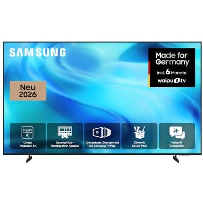 Samsung Crystal U7099H 4K 85 Zoll (210 cm), UHD Fernseher, Smart AI TV AI Companion für deine Fragen, 4K Upscaling, Dynamik Sound Pack für Premium-Sounderlebnis, Gaming Hub, kostenlos 900 Sender Samsung Crystal U7099H 4K 85 Zoll (210 cm), UHD Fernseher, Smart AI TV AI Companion für deine Fragen, 4K Upscaling, Dynamik Sound Pack für Premium-Sounderlebnis, Gaming Hub, kostenlos 900 Sender